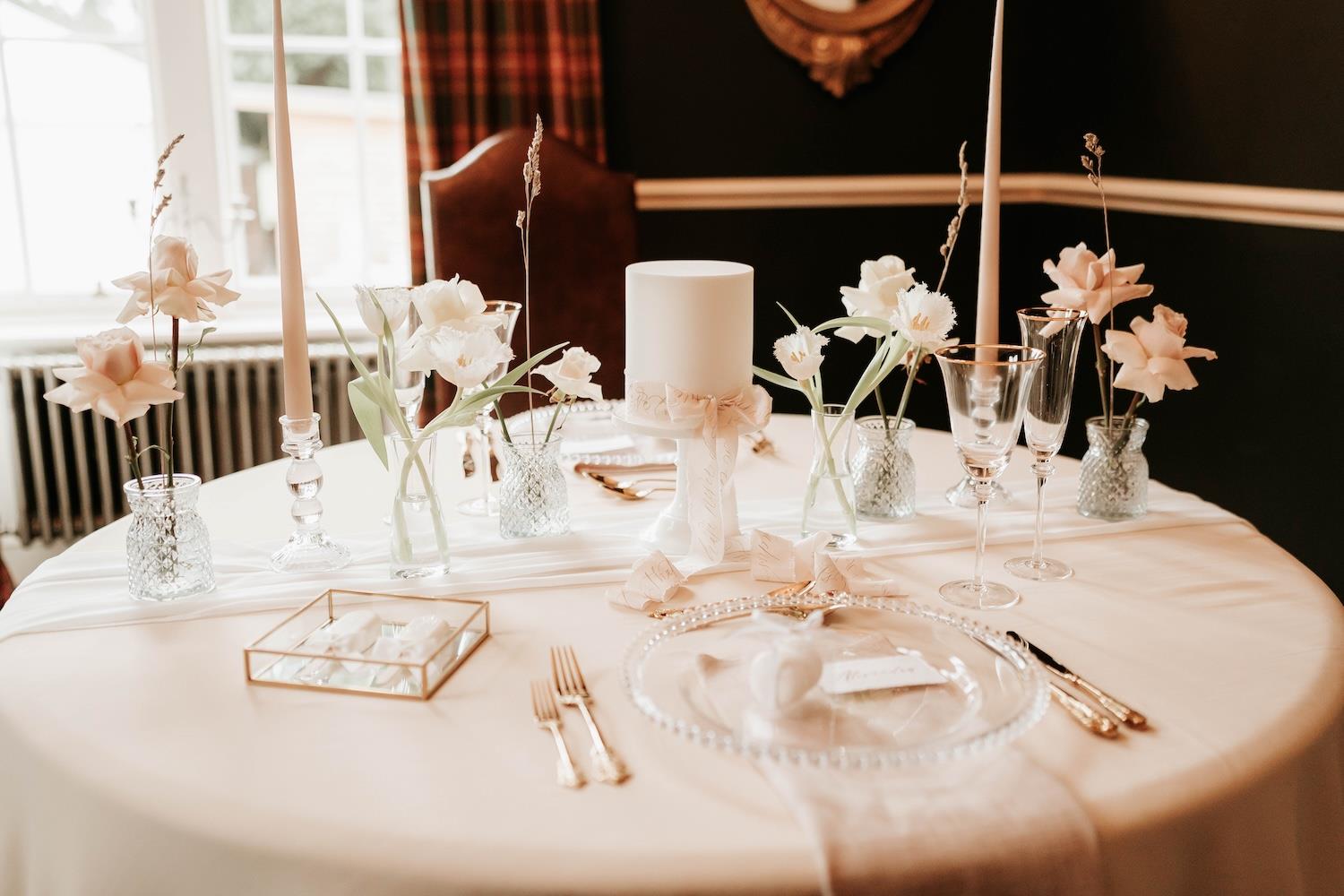 Table set up for intimate dinner