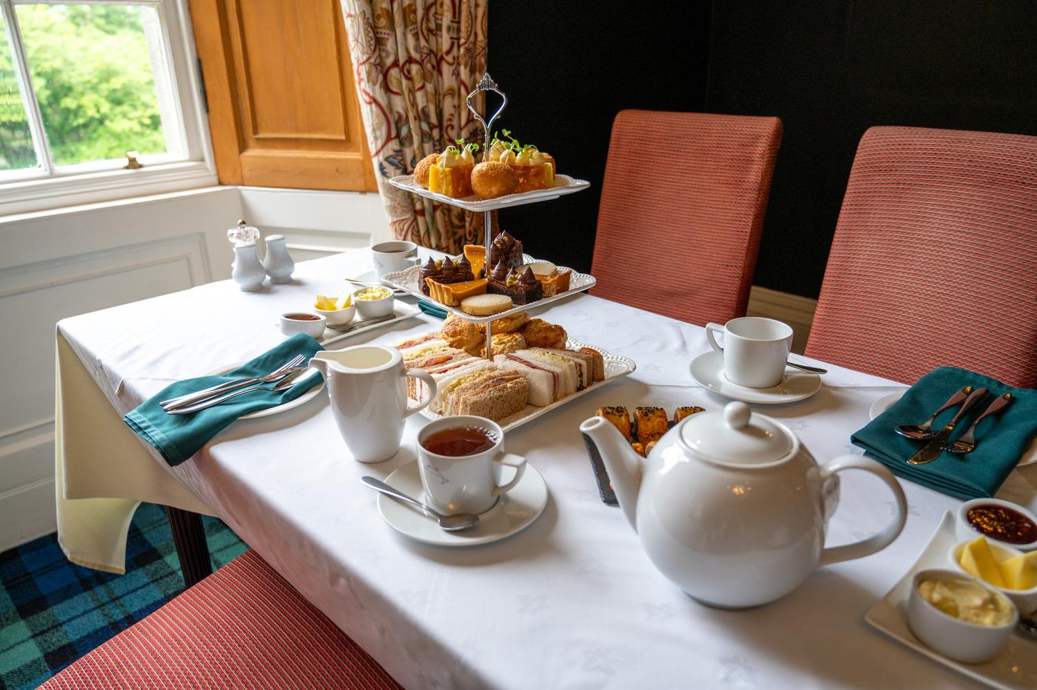 Afternoon tea with prosecco at Forss House hotel