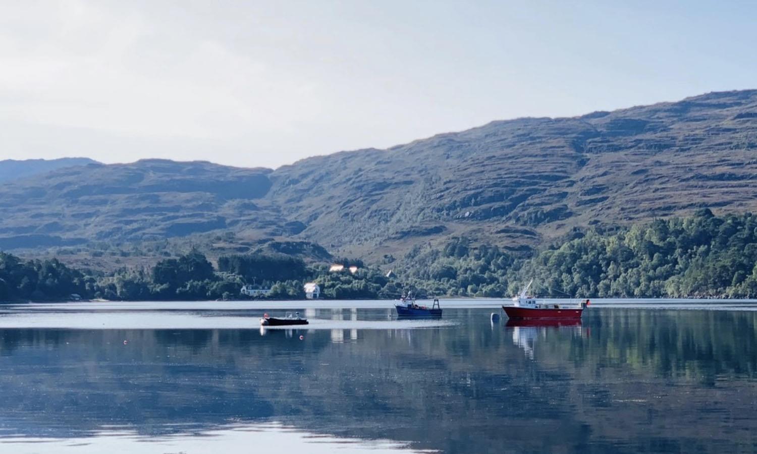 shieldaig lodge seen from the loch