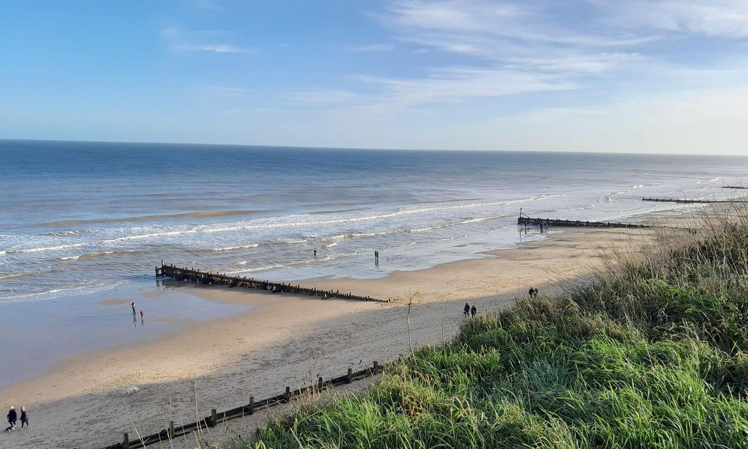 View of Mundesley beach from the Ship Inn